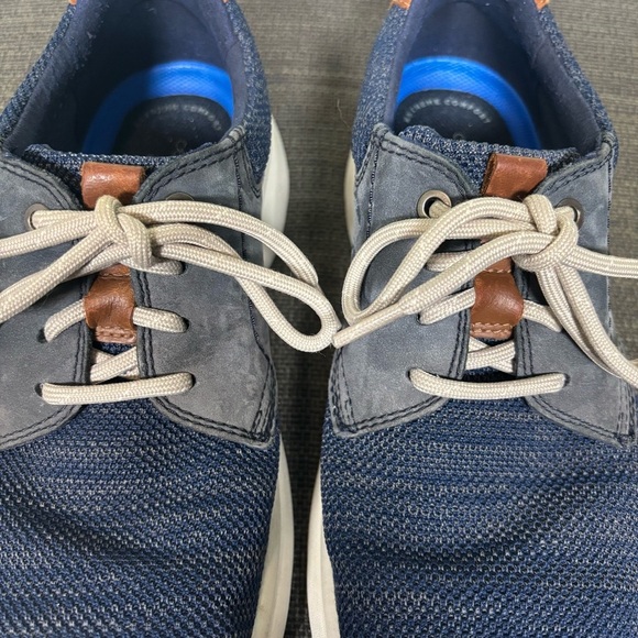 Clarks Bradley Lane Knit Oxford Dress Shoe-Navy Blue-Men Size 9 - Picture 5 of 11